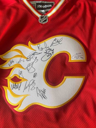 Signed Calgary Flames Official Reebok Hockey Jersey