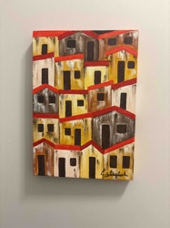 Terraced Hillside Village Painting