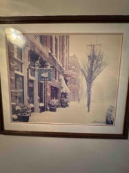 Framed Winter Street Scene Print