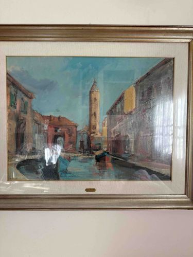 Venetian Canal Scene Painting by Piccoli Renzo