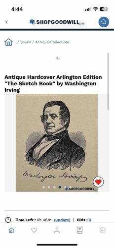 Antique Hardcover Arlington Edition "The Sketch Book" by Washington Irving