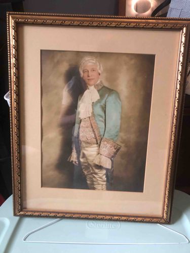 Framed Portrait Photograph of a Man in 18th-Century Attire