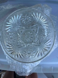 Pressed Glass Starburst/Star Pattern Plate