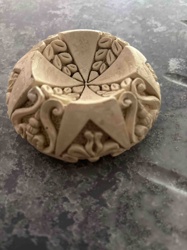 Soapstone Maltese Cross Relief Carving