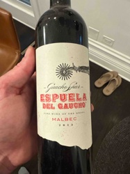 Espuela del Gaucho 2012 Malbec Wine Bottle