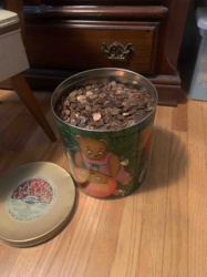 Collectible Tin Filled with Pennies