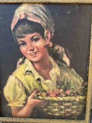 Vintage Portrait of a Girl with Cherries