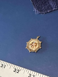 14k Gold 'Happy Birthday' Starburst Pendant with Stones