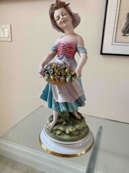 Porcelain Figurine of a Girl with a Flower Basket