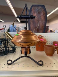 Copper and Wrought Iron Kettlestand/Chafing Dish