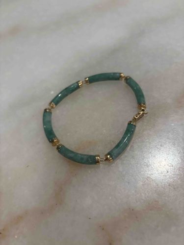 Jade and Gold Link Bracelet