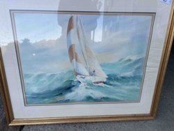 Nautical Scene Painting by G. Wesslez