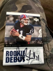 Autographed Drew Bledsoe Dallas Cowboys Rookie Debut Football Card