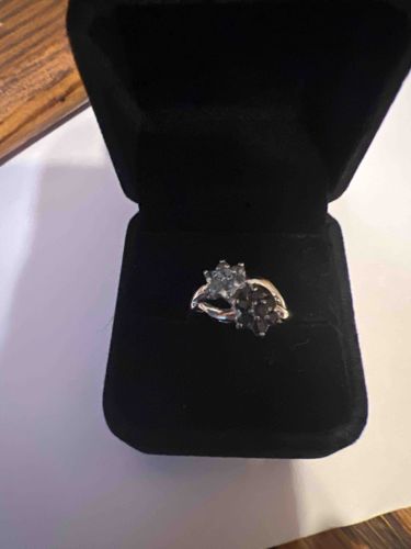 Two-Tone Multi-Stone Bypass Cluster Ring