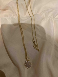 Gold-Toned Cluster Pendant Necklace