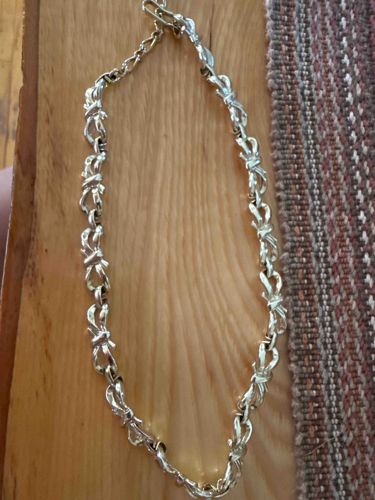 Silver-Toned Knot Link Necklace