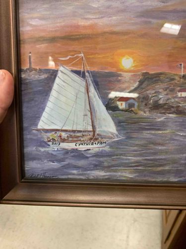 Framed Maritime Painting by R.B. Thomsen, 'Cynthia Pam'