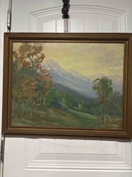 Mountain Landscape Painting in Gilt Frame