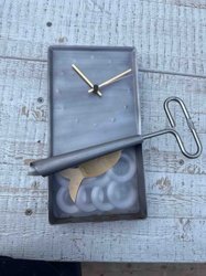 Whale and Bubbles Themed Wall Clock with Pendulum