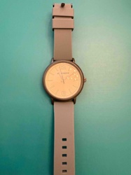 Analog Watch with Gray Silicone Strap