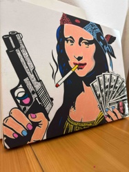Mona Lisa 'Gangster' Pop Art Canvas Print