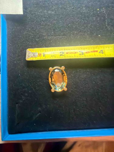 Oval-Cut Blue Topaz or Aquamarine Ring in Yellow Gold