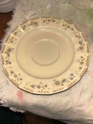 Octagonal Floral Ceramic Saucer