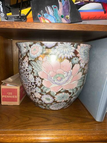 Chinese Porcelain Millefleur Fish Bowl Planter