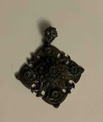 Victorian Style Ornate Metal Pendant/Brooch Component