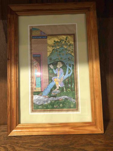 Framed Indo-Persian Style Miniature Painting