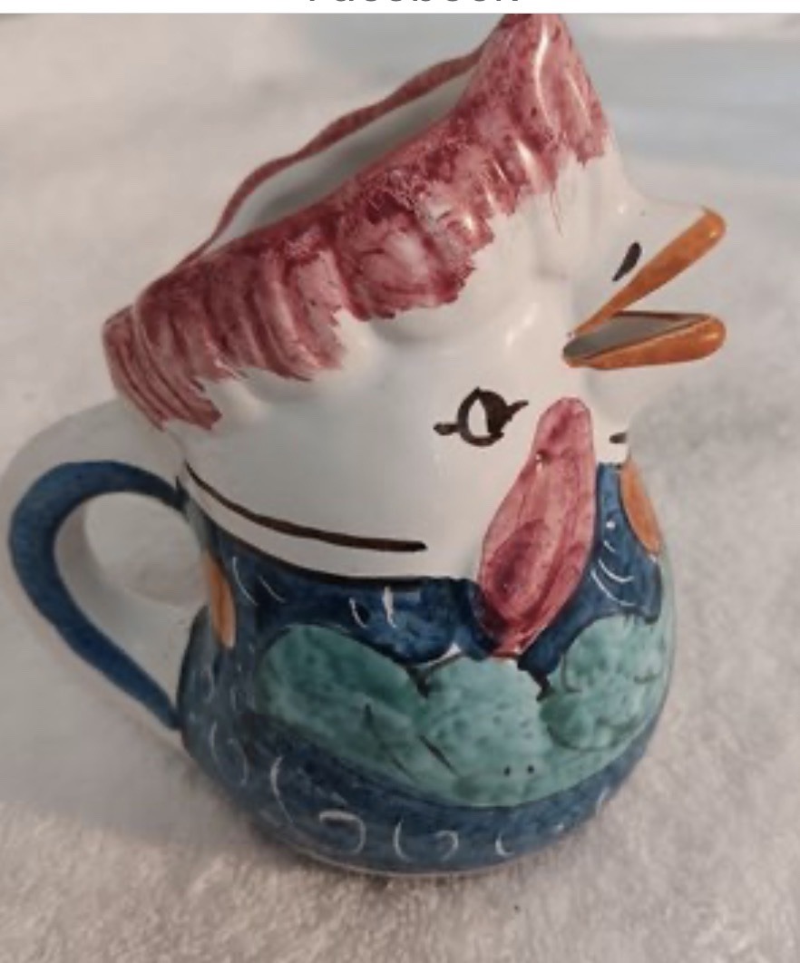 Submitted photo of Hand-painted ceramic rooster creamer