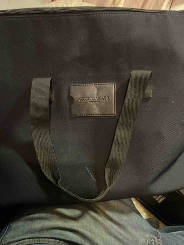 Giorgio Armani Black Canvas Garment/Travel Bag