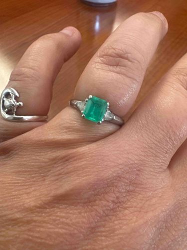 Emerald and Diamond Cluster Ring