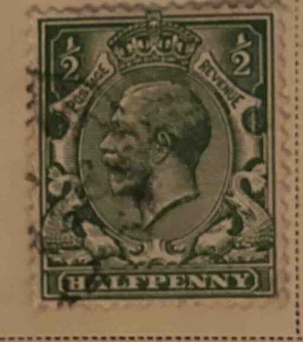 King George V 1/2 Penny Postage & Revenue Stamp (D.L.R. Printing)