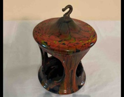 Art Glass Smoking Stand / Ashtray with Hanging Hook