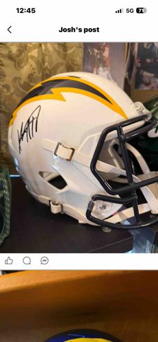 Autographed Los Angeles Chargers Full-Size Riddell Speed Replica Football Helmet