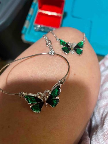 Butterfly Charm Bangle and Bracelet Set