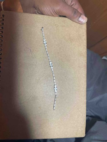 Diamond or Simulant Bracelet with Oval Accents