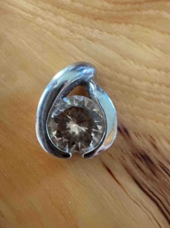 Citrine Pendant in Sterling Silver Setting