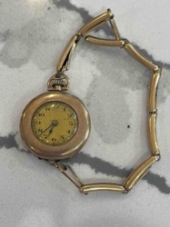 Antique Ladies' Gold-Toned Wrist Watch with Flexible Bracelet