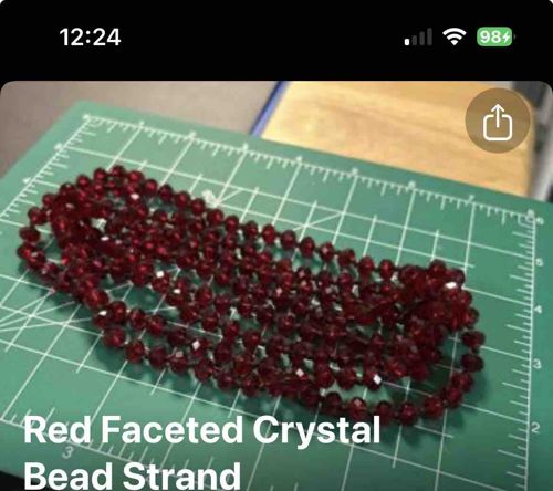 Red Faceted Crystal Bead Strand