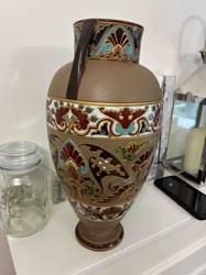 Japanese-Style Enameled Pedestal Vase