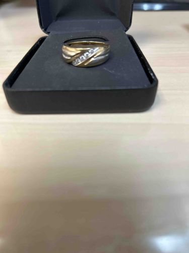 Two-Tone Gold & Diamond Pave Set Band Ring