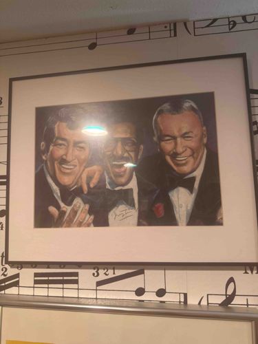 Rat Pack Caricature Print in Black Frame