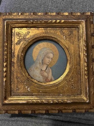 Framed Devotional Painting of the Virgin Mary
