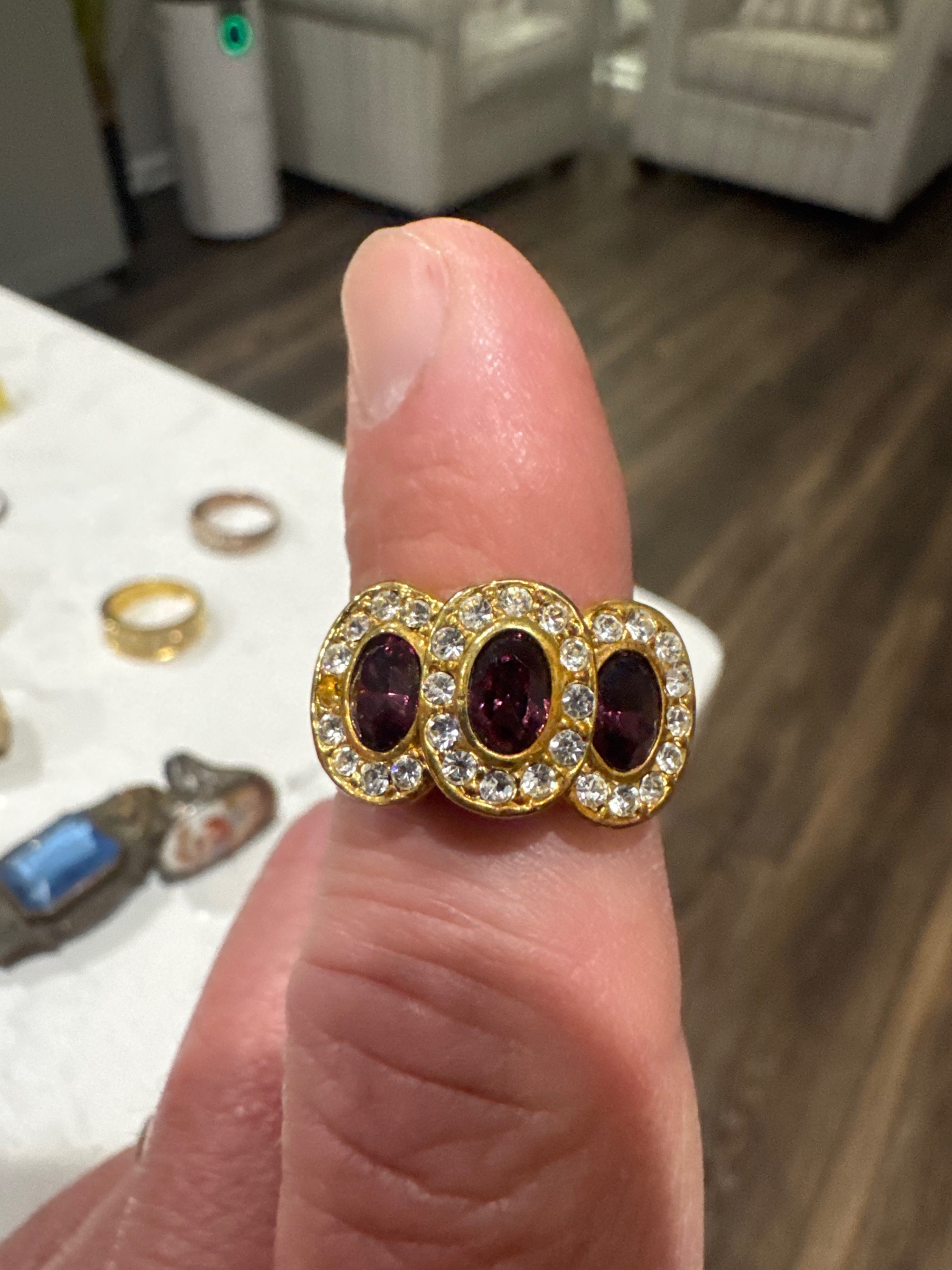 Submitted photo of Gold-tone multi-stone cocktail ring