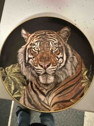 Decorative Tiger Plate by Gussie Nahas