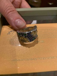 Multi-Gemstone Wide Band Ring