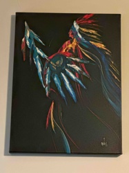 Native American Figure Painting by Rabbit